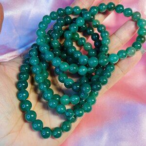 Green Aventurine Bracelet, 6mm Beaded Jewelry, Prosperity Crystal Bracelet